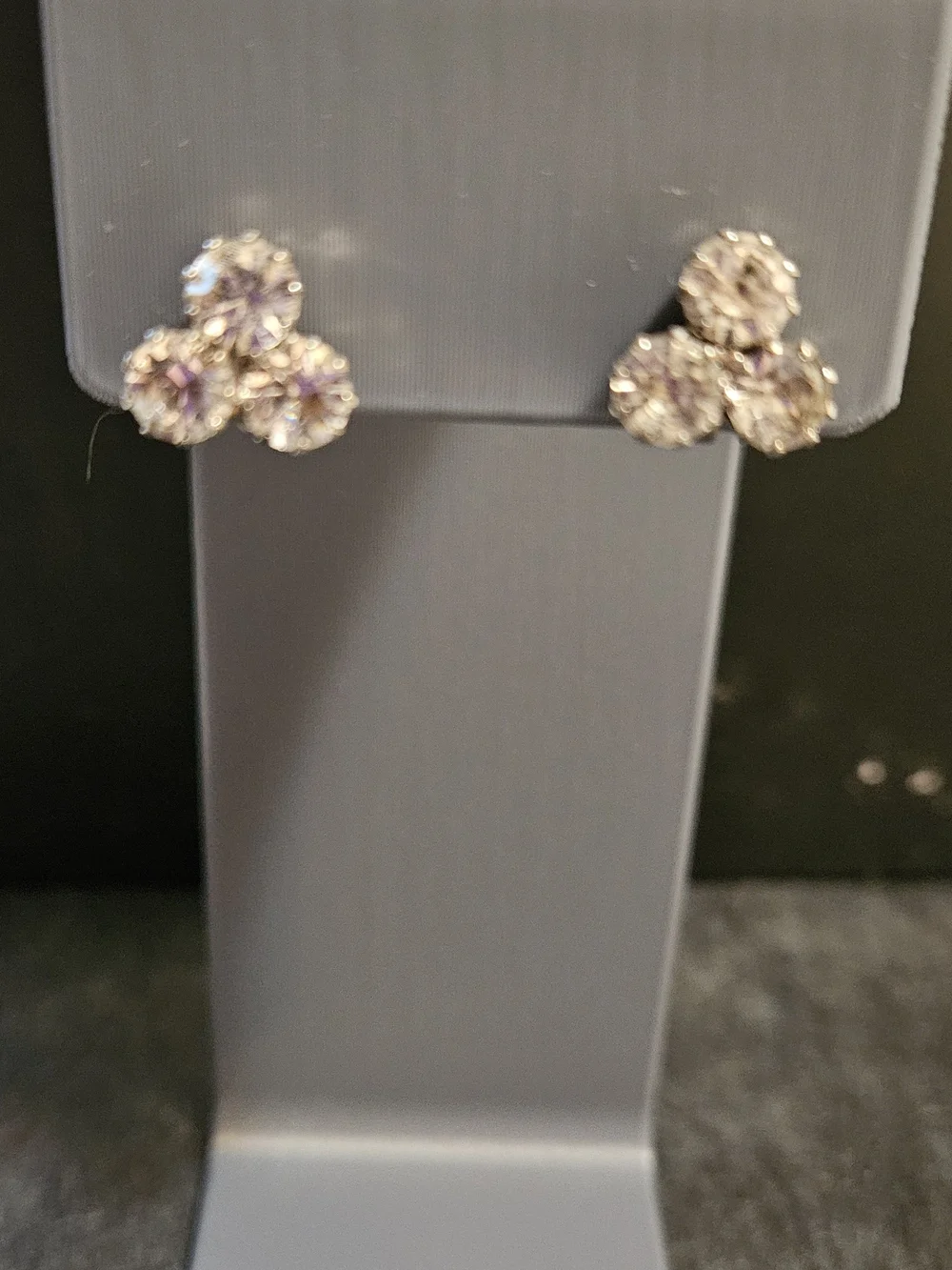 Vintage Silver-Tone Starburst Brooch with Clear Crystals & Matching Clip Earring